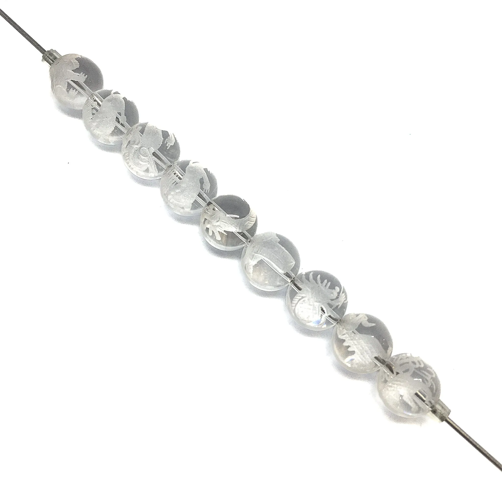 9 Dragon Sons Crystal Quartz Beads - 9 Bead Set (P2200)
