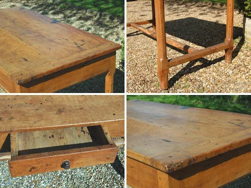 A Charming 19thC French Sycamore Provincial Farmhouse Kitchen Table