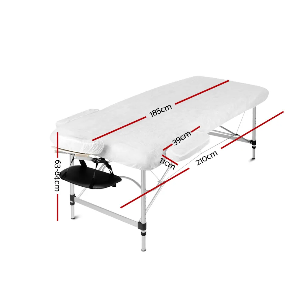 Adjustable 3-Fold Portable Massage Table, 75cm, Black - Zenses