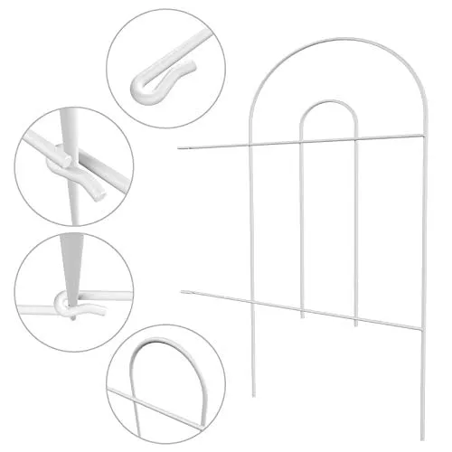Amagabeli Decorative Garden Fence 18 in x 50 ft Rustproof White Iron Landscape Fencing ET298