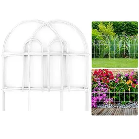 Amagabeli Decorative Garden Fence 18 in x 50 ft Rustproof White Iron Landscape Fencing ET298
