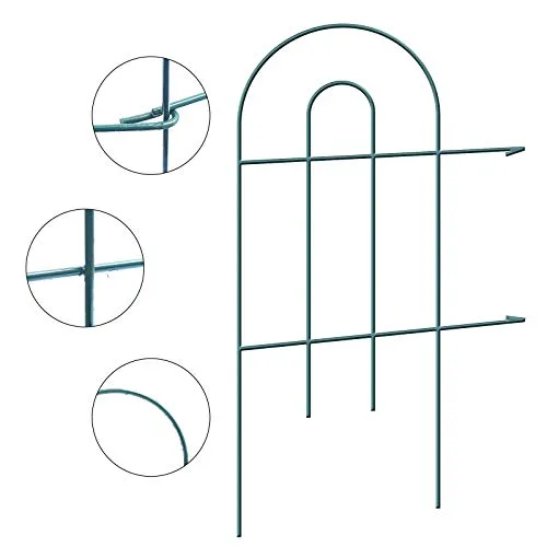 Amagabeli Decorative Garden Fence 24 in x 35 ft Rustproof Green Iron Landscape Fencing ET297