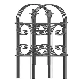 Amagabeli Decorative Garden Fence 24inx10ft Garden Fencing 8 Panels Rustproof Black ET304