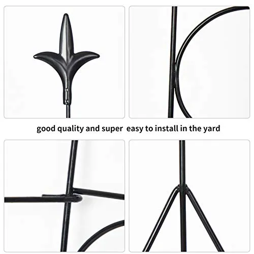 Amagabeli Decorative Garden Fence 24inx10ft Garden Fencing 8 Panels Rustproof Black ET304