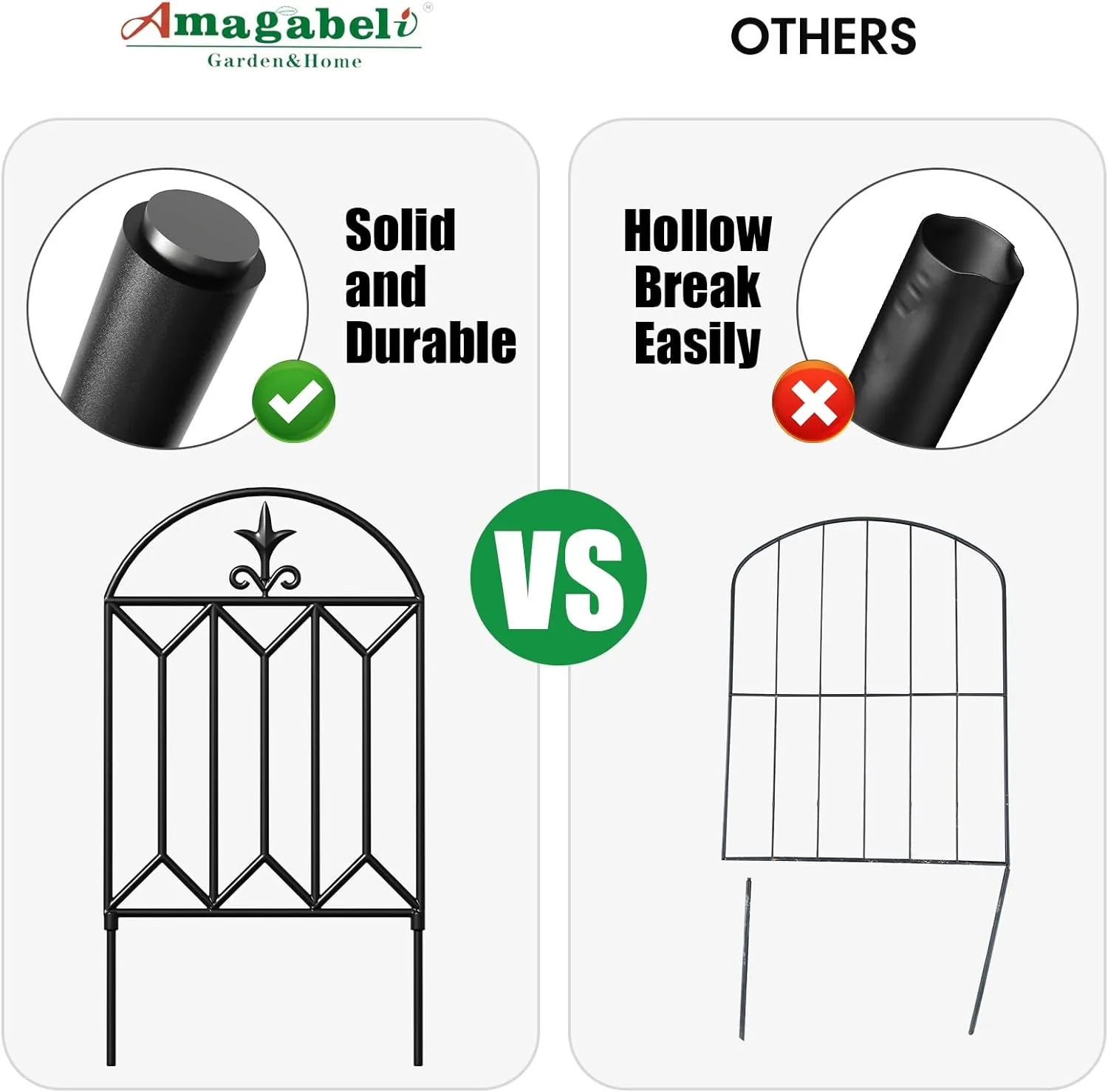 Amagabeli Garden Fence 24inx10ft Outdoor Decorative Fencing Model Number ET100X