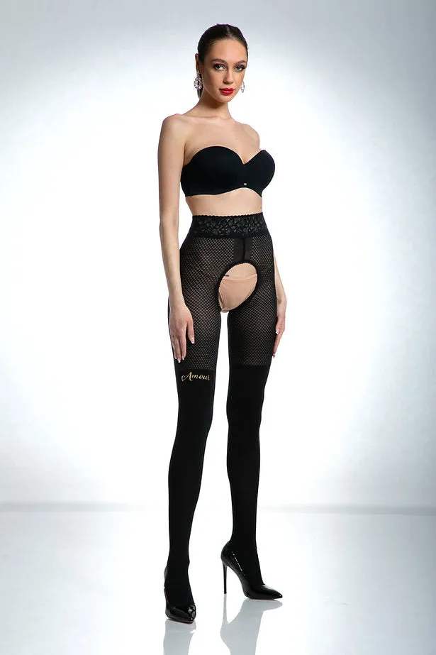 Amour Cat Girl 30/50 Denier Open Gusset Tights