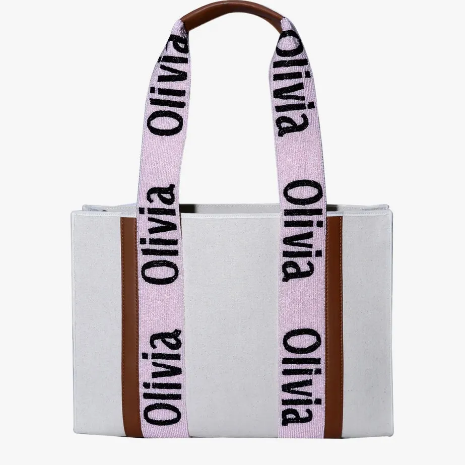 BEADED STRAP CUSTOM WOODIE TOTE