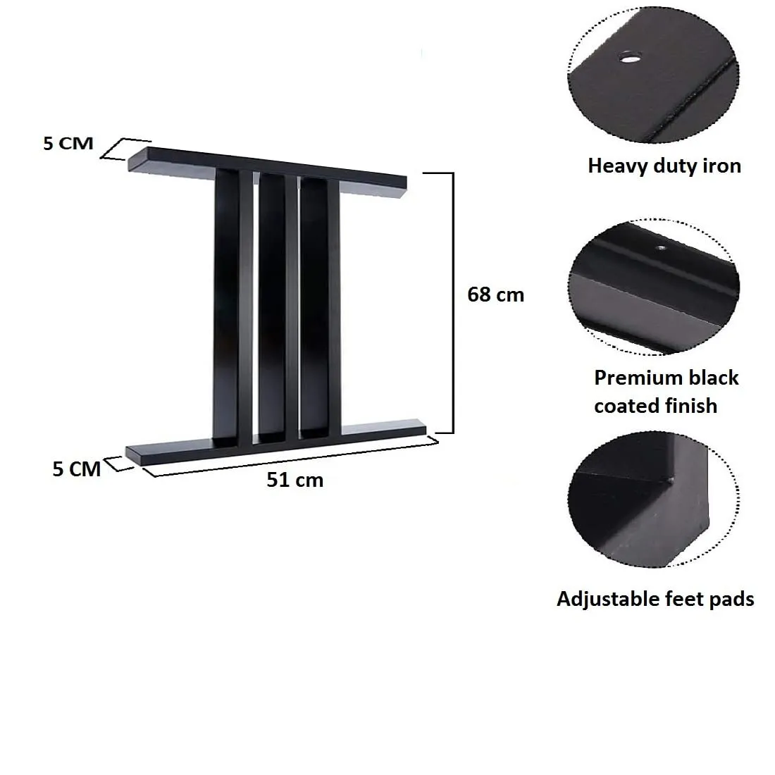 BLOO BASKET Legs for Table,Dining Table Leg Metal Industrial Style, H-27 Inch/W-20Inch, Set of 2 (i Design)