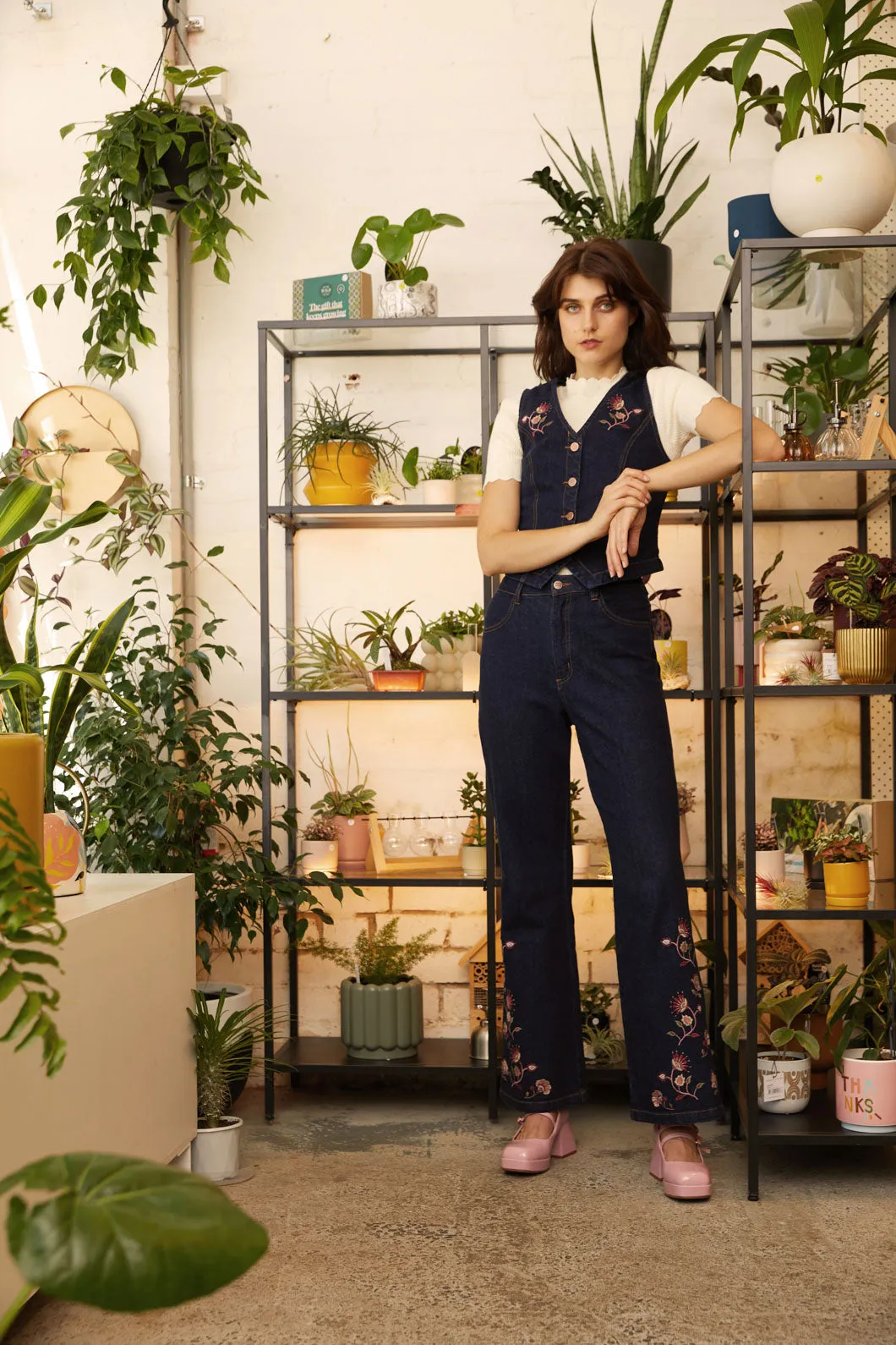 Boho Paisley Embroidered Jean