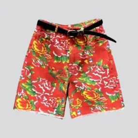 Boho raw-hem women's denim shorts