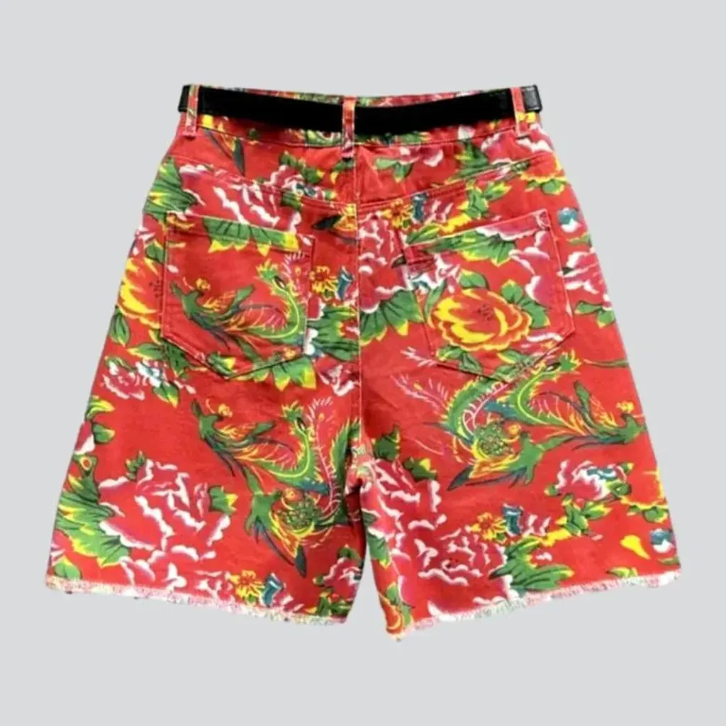 Boho raw-hem women's denim shorts