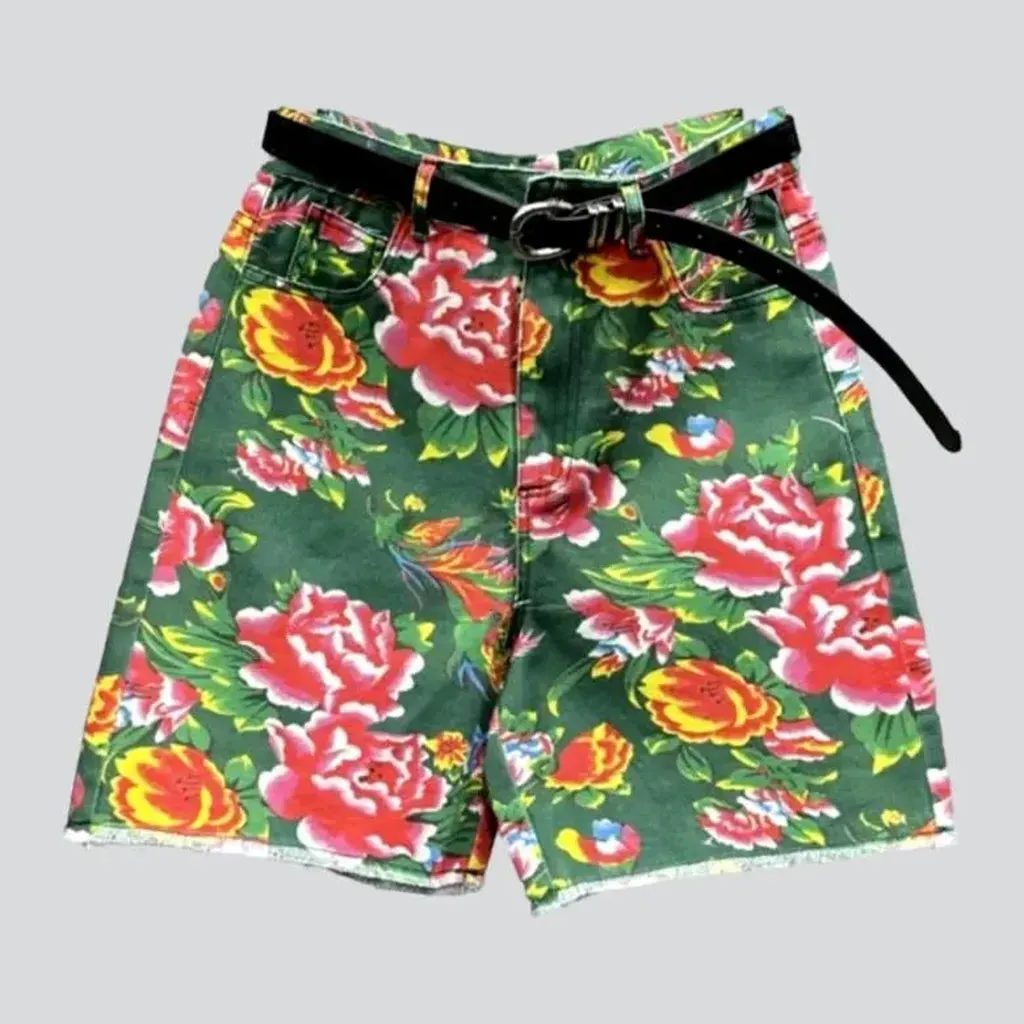 Boho raw-hem women's denim shorts