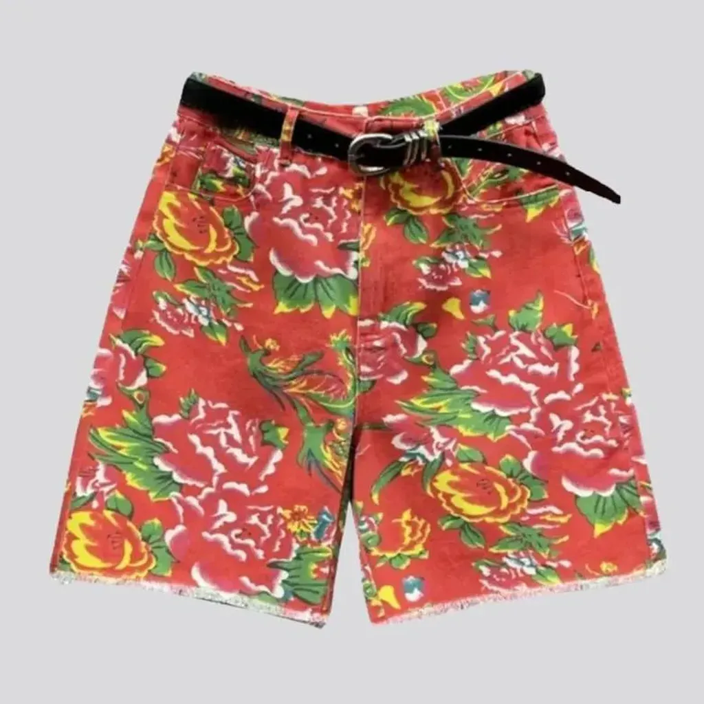 Boho raw-hem women's denim shorts