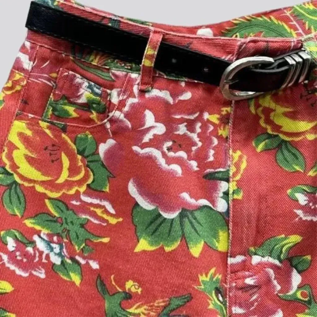 Boho raw-hem women's denim shorts