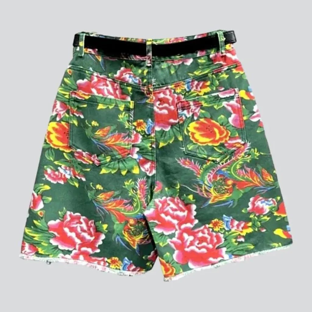 Boho raw-hem women's denim shorts