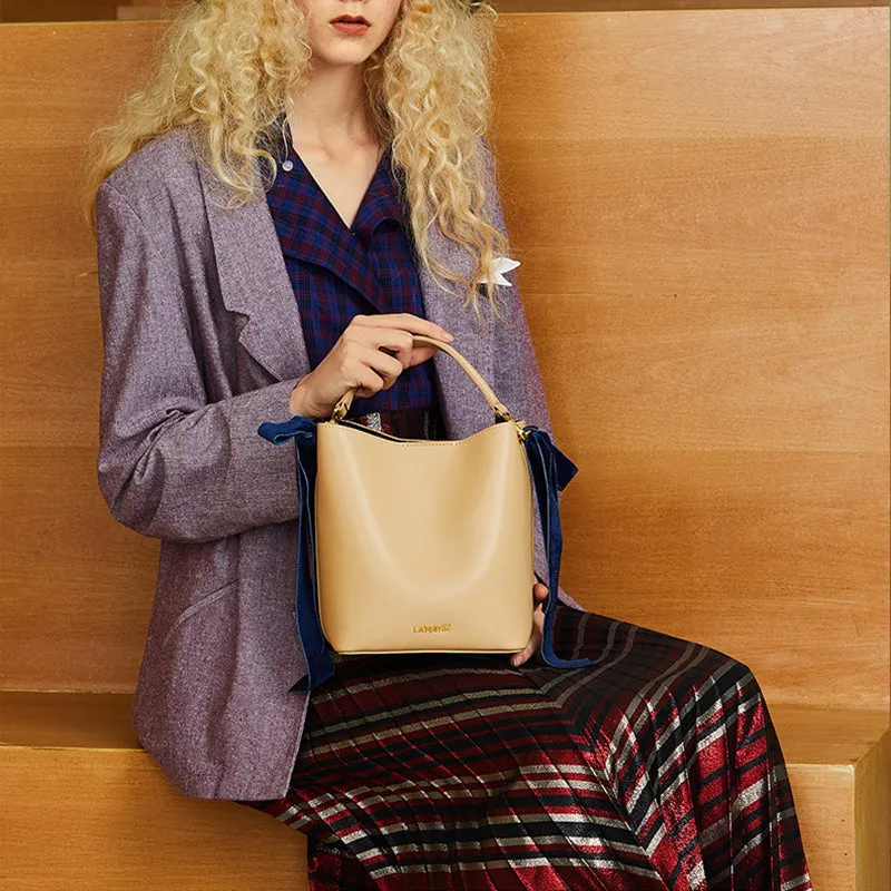Chic Womens Bucket Bag Leather Handbags Crossbody Bags for Women