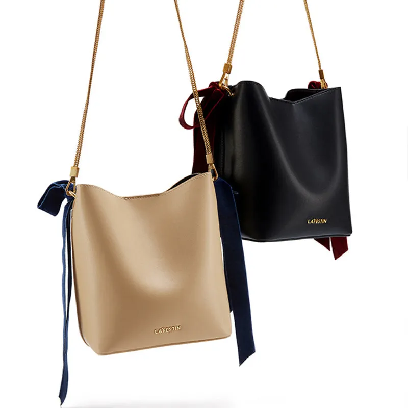 Chic Womens Bucket Bag Leather Handbags Crossbody Bags for Women