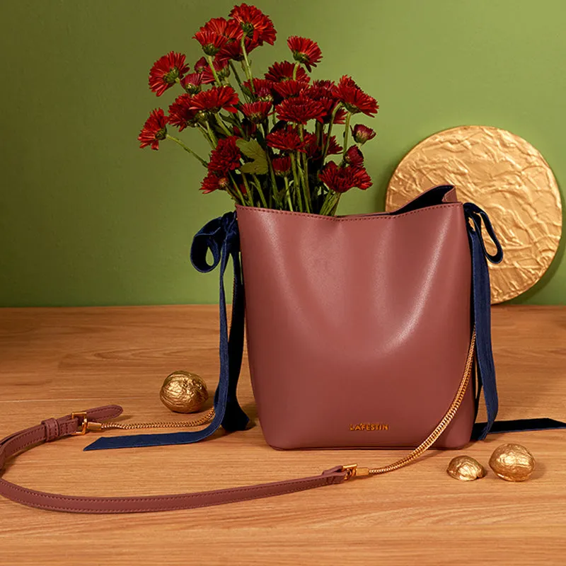 Chic Womens Bucket Bag Leather Handbags Crossbody Bags for Women
