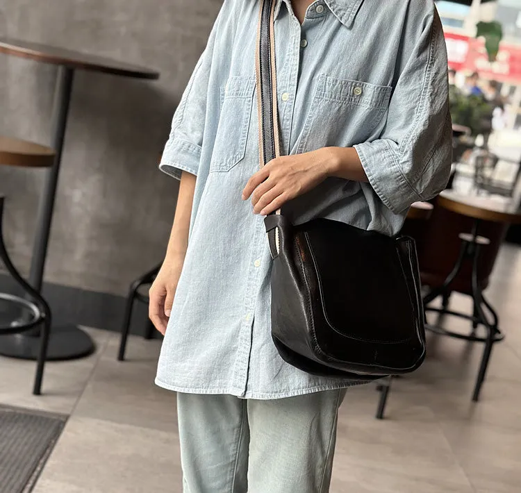 Chic Womens Leather Over The Shoulder Bag Leather Crossbody Purse