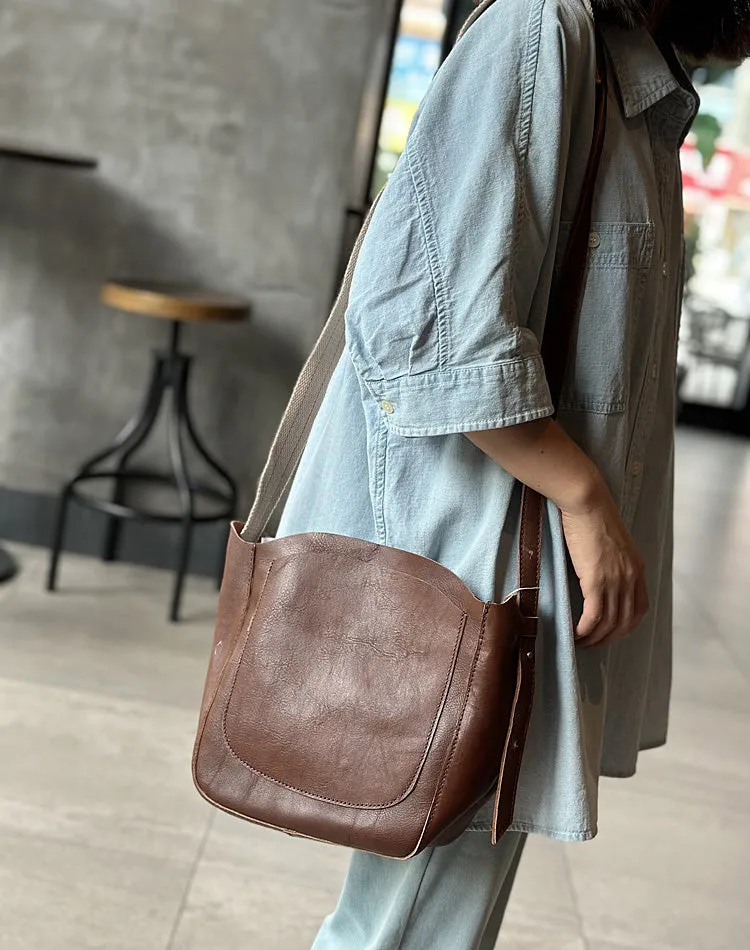 Chic Womens Leather Over The Shoulder Bag Leather Crossbody Purse