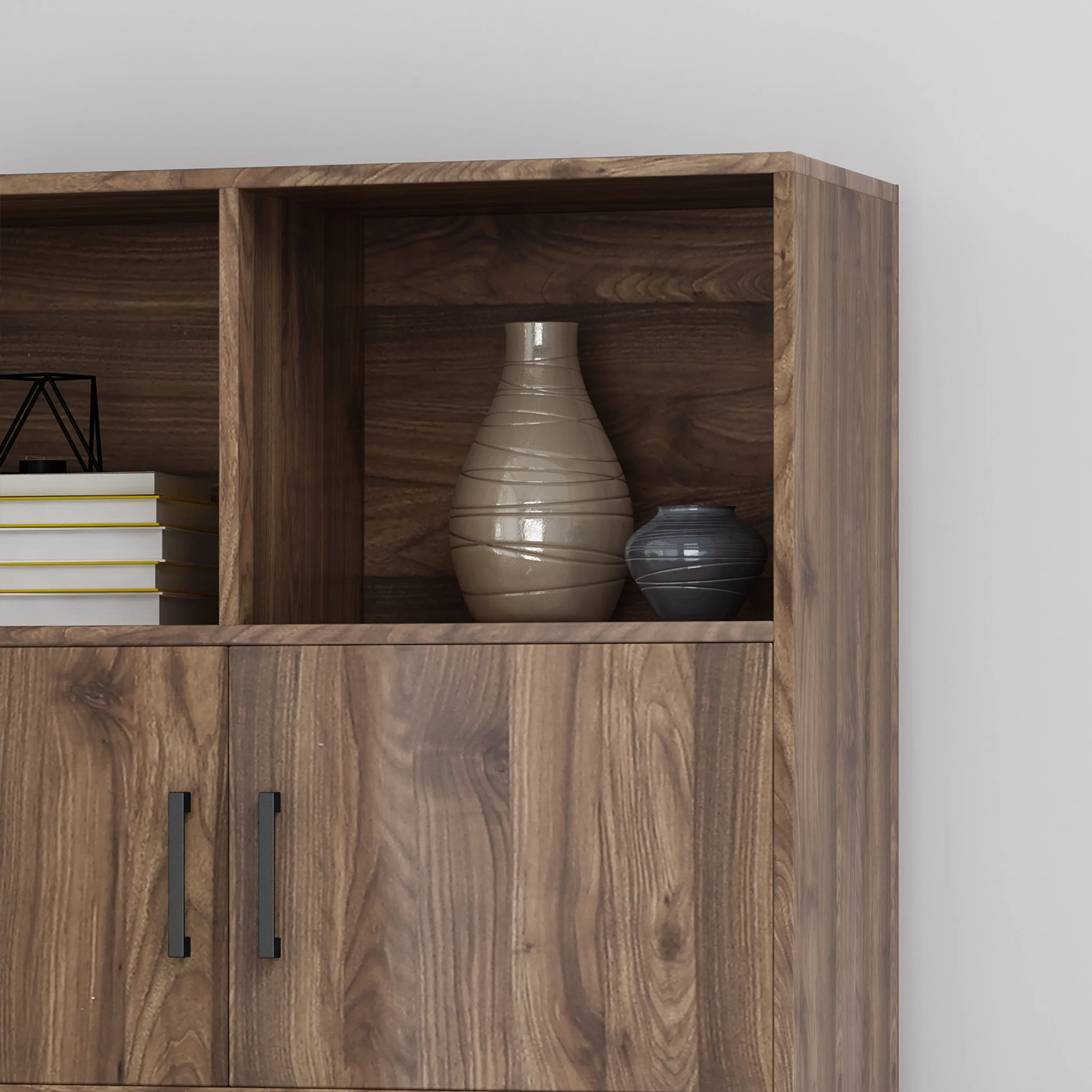 Elon Bookcase With Storage Cabinet & Drawer