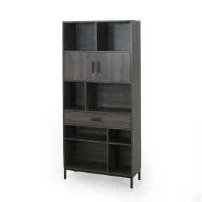 Elon Bookcase With Storage Cabinet & Drawer