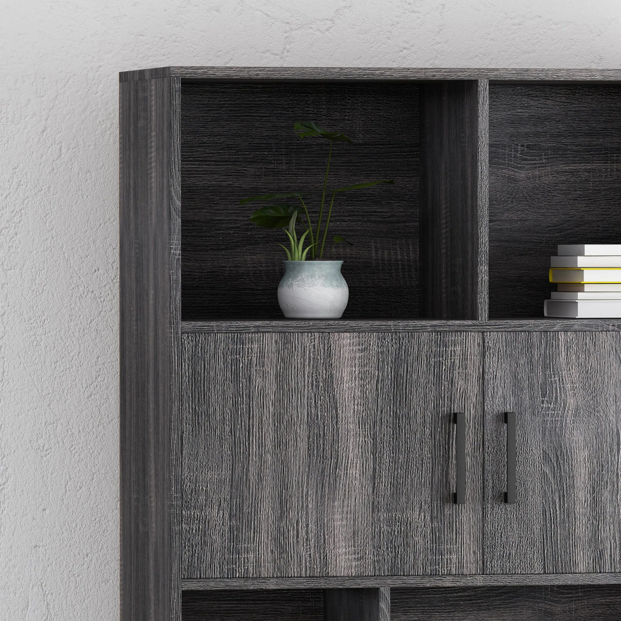 Elon Bookcase With Storage Cabinet & Drawer