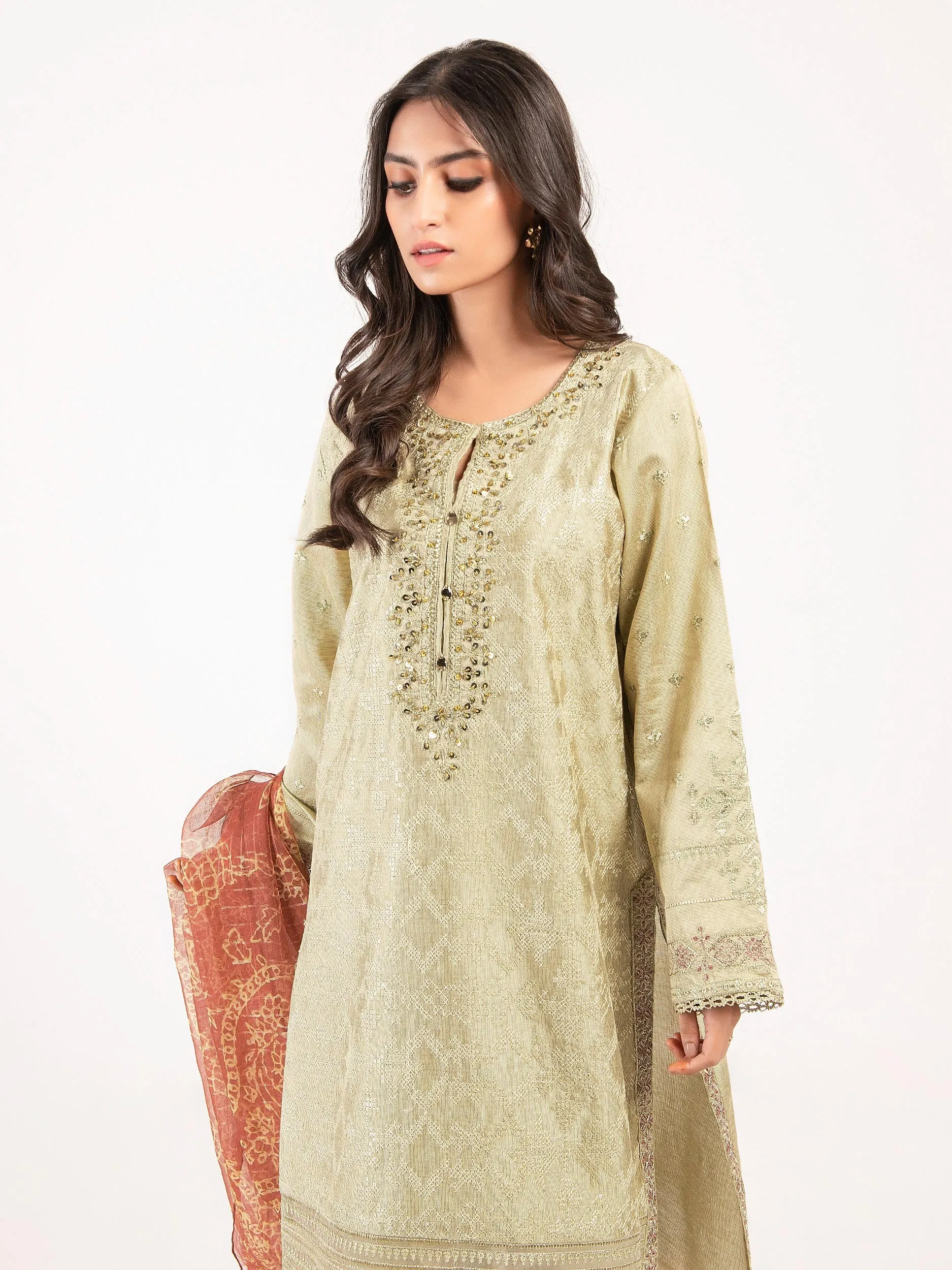 Embroidered Viscose Suit