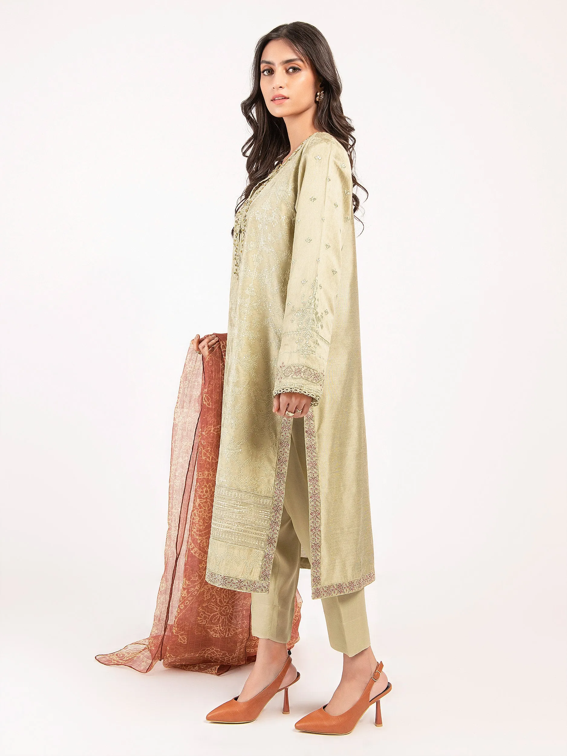 Embroidered Viscose Suit