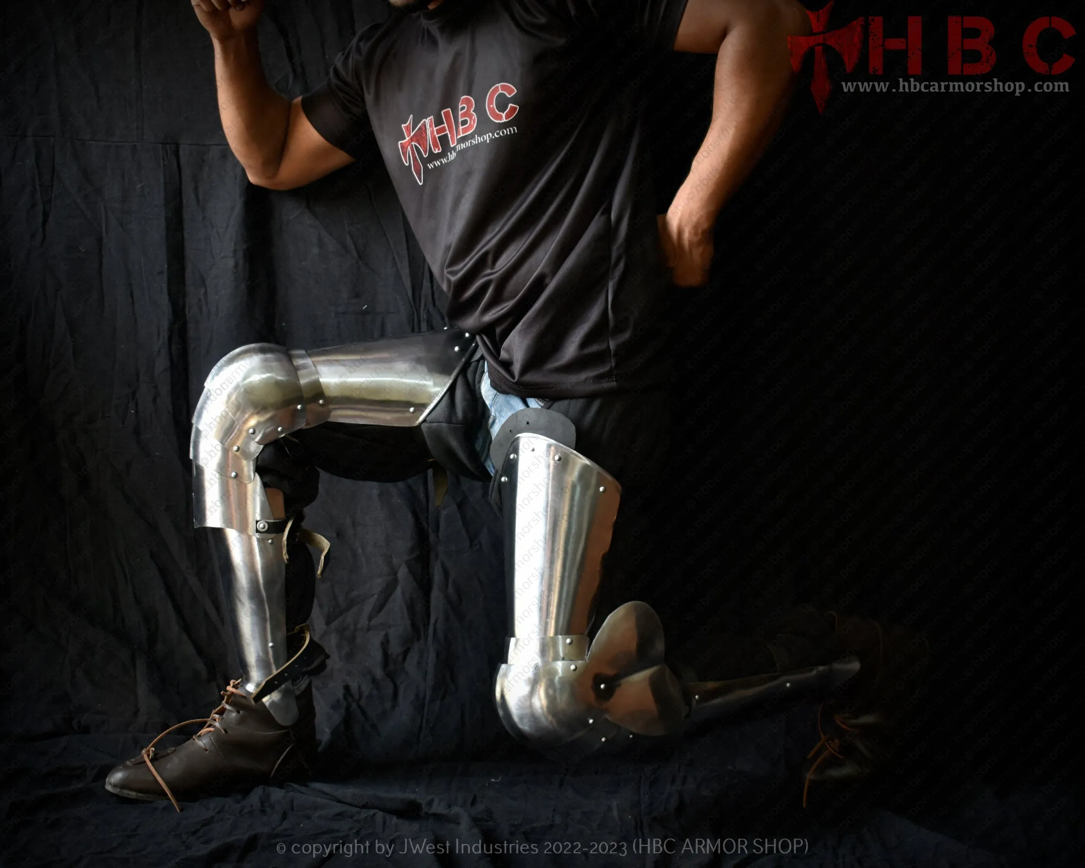 European Leg Armour With front Shin Guard