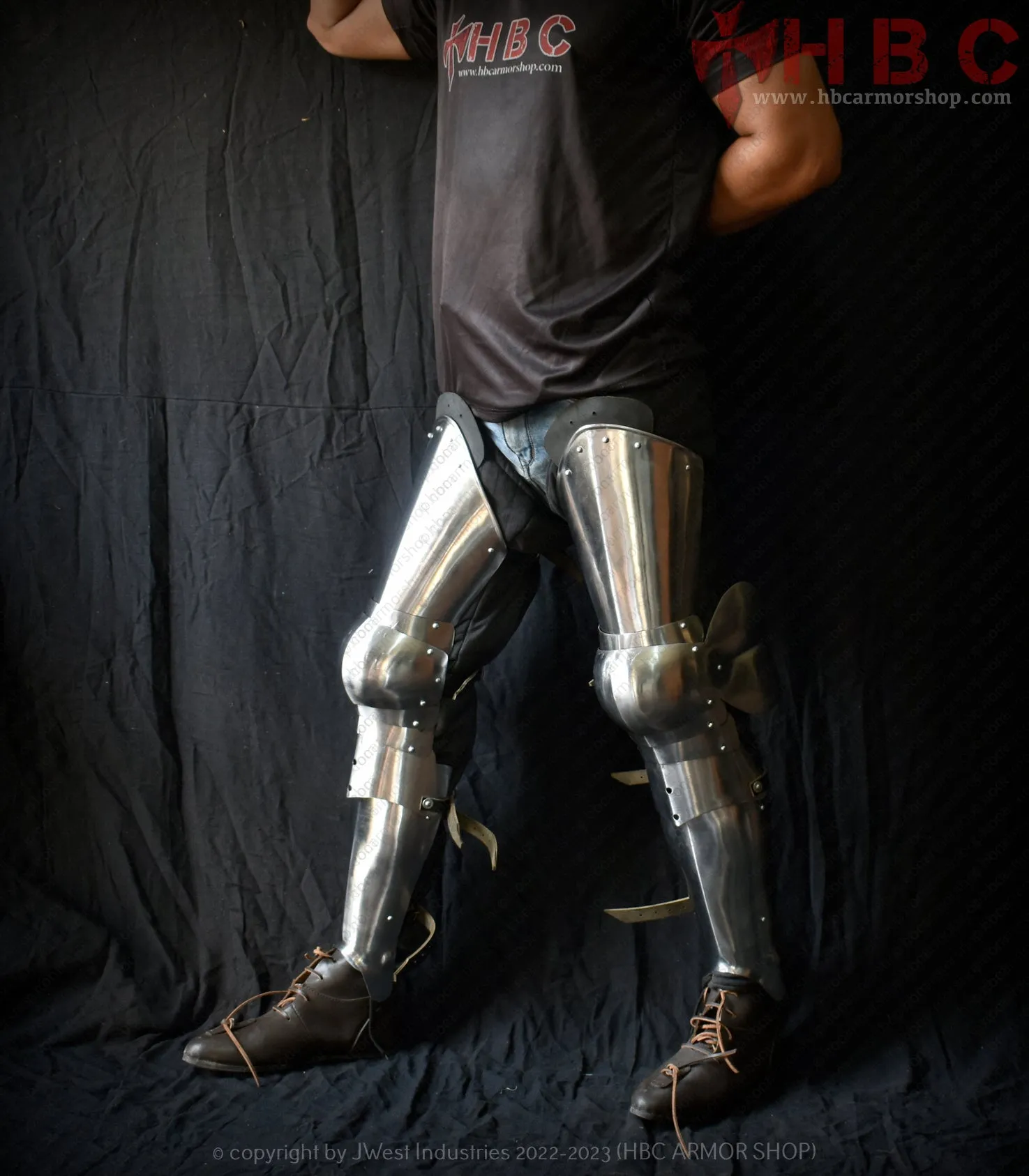 European Leg Armour With front Shin Guard