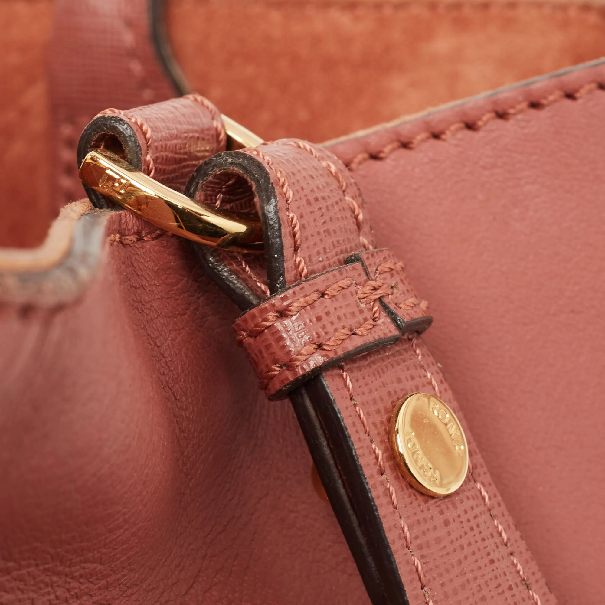 Fendi Punch Pink Leather Medium 2Jours Tote