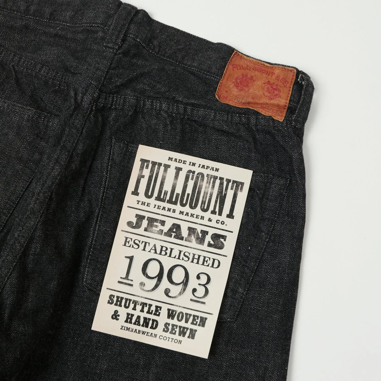 Full Count 1101BK 13.7oz Loose Straight Jean - Black One Wash