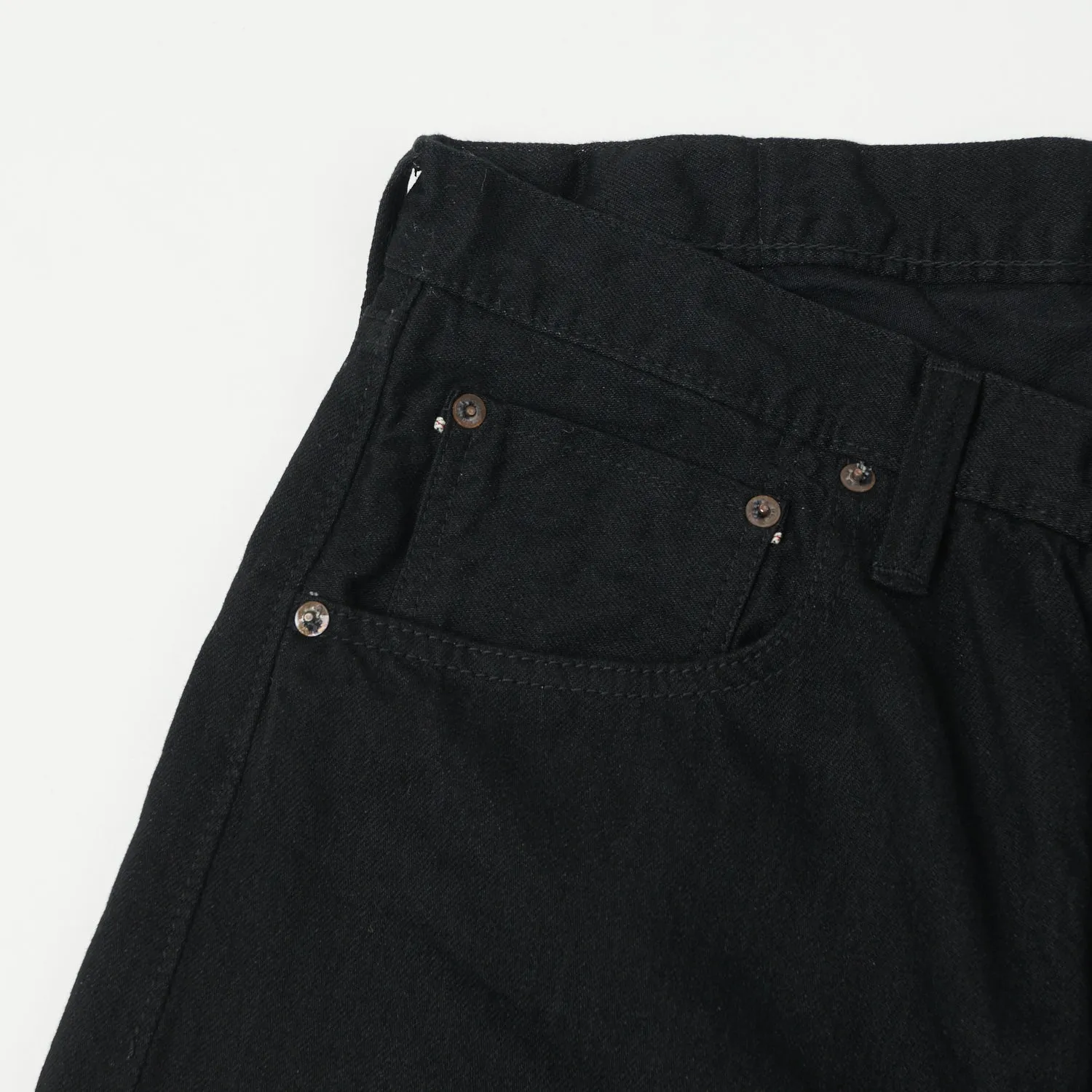 Full Count 1121BK 'Duke' 12oz Black X Black Denim Extra Wide Straight Jean - Black One Wash