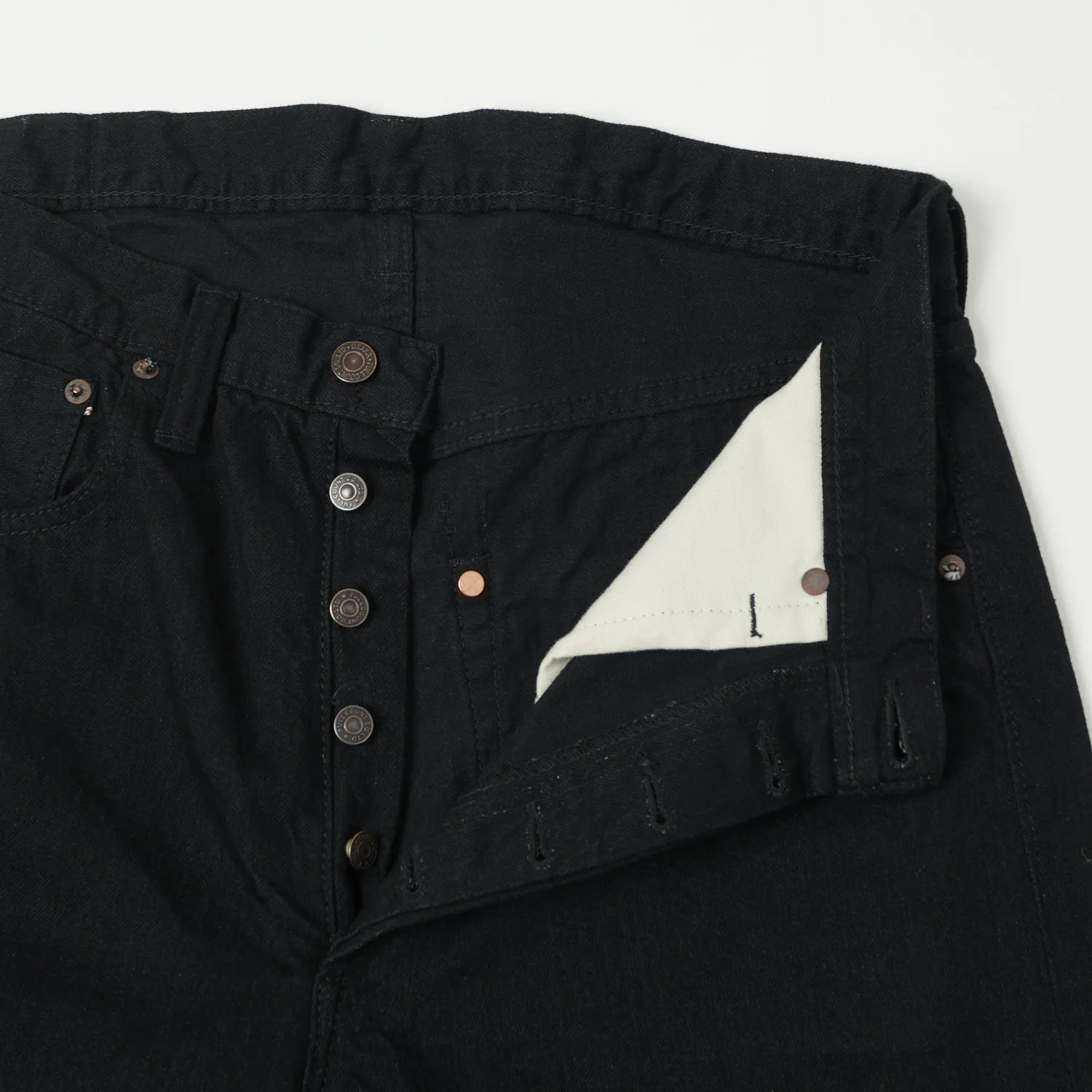Full Count 1121BK 'Duke' 12oz Black X Black Denim Extra Wide Straight Jean - Black One Wash