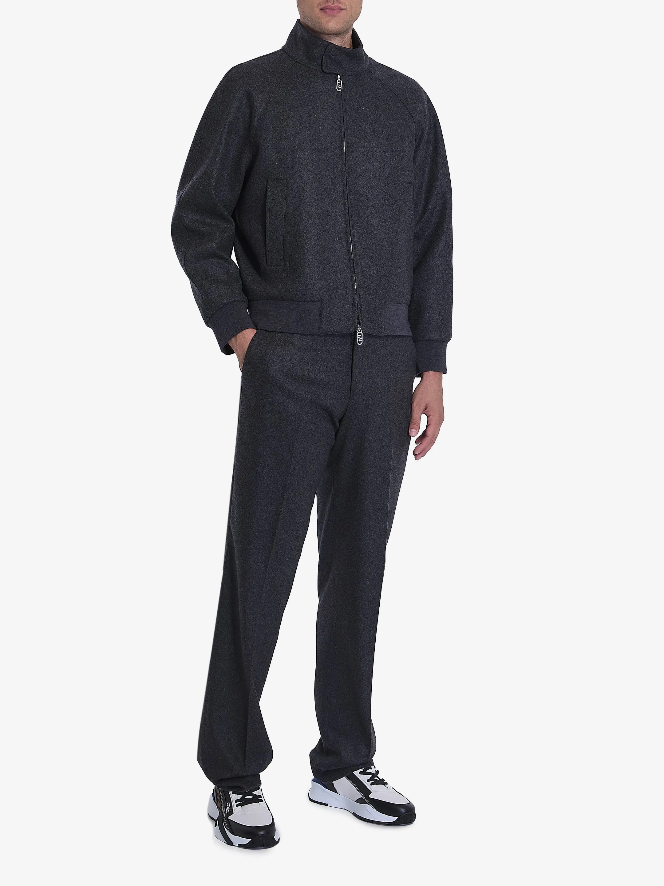 GREY CASHMERE TROUSERS