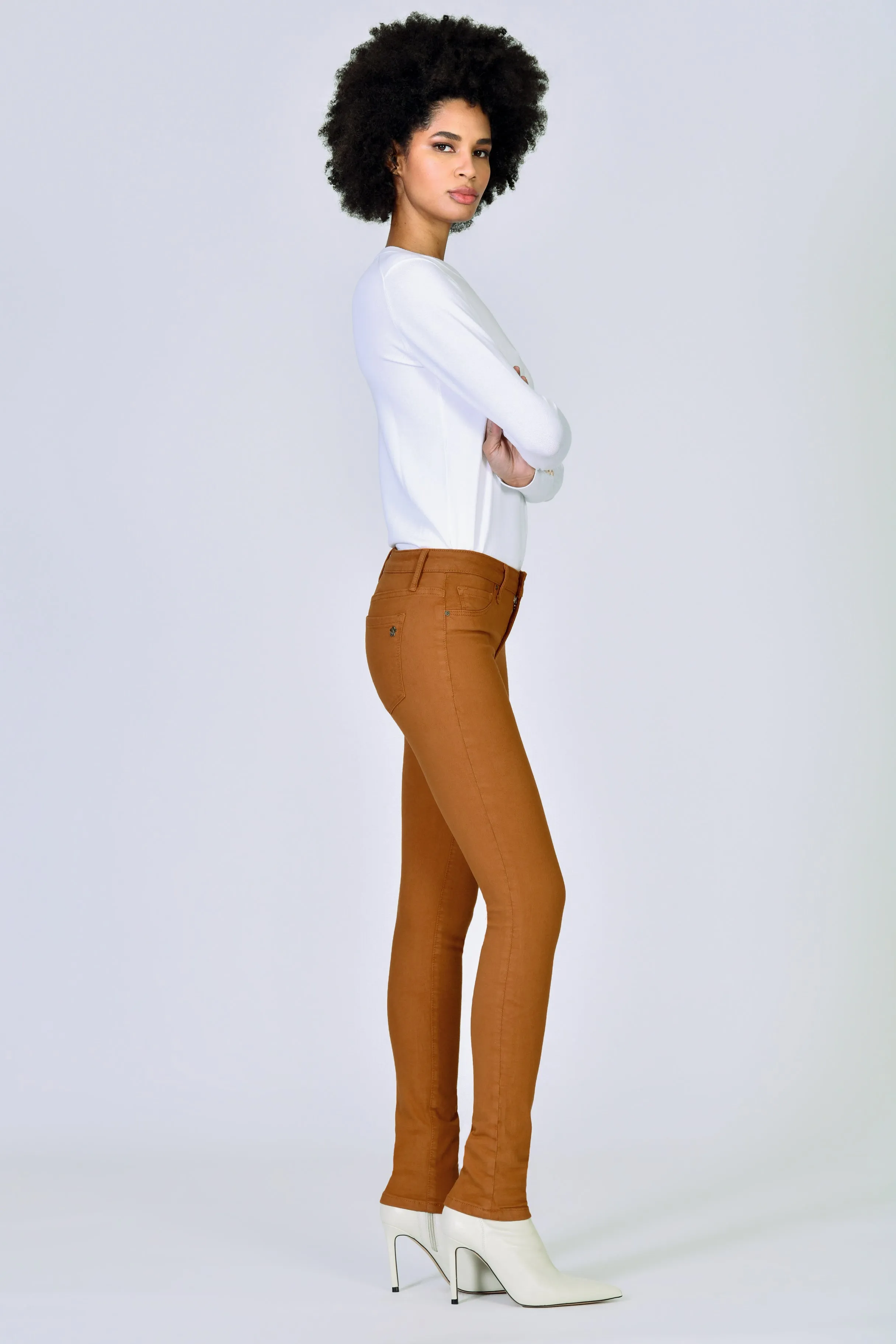 Jude Mid Rise Skinny - Saddle Up