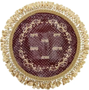 Leather Matzah Cover with Simonim MA135F-BG