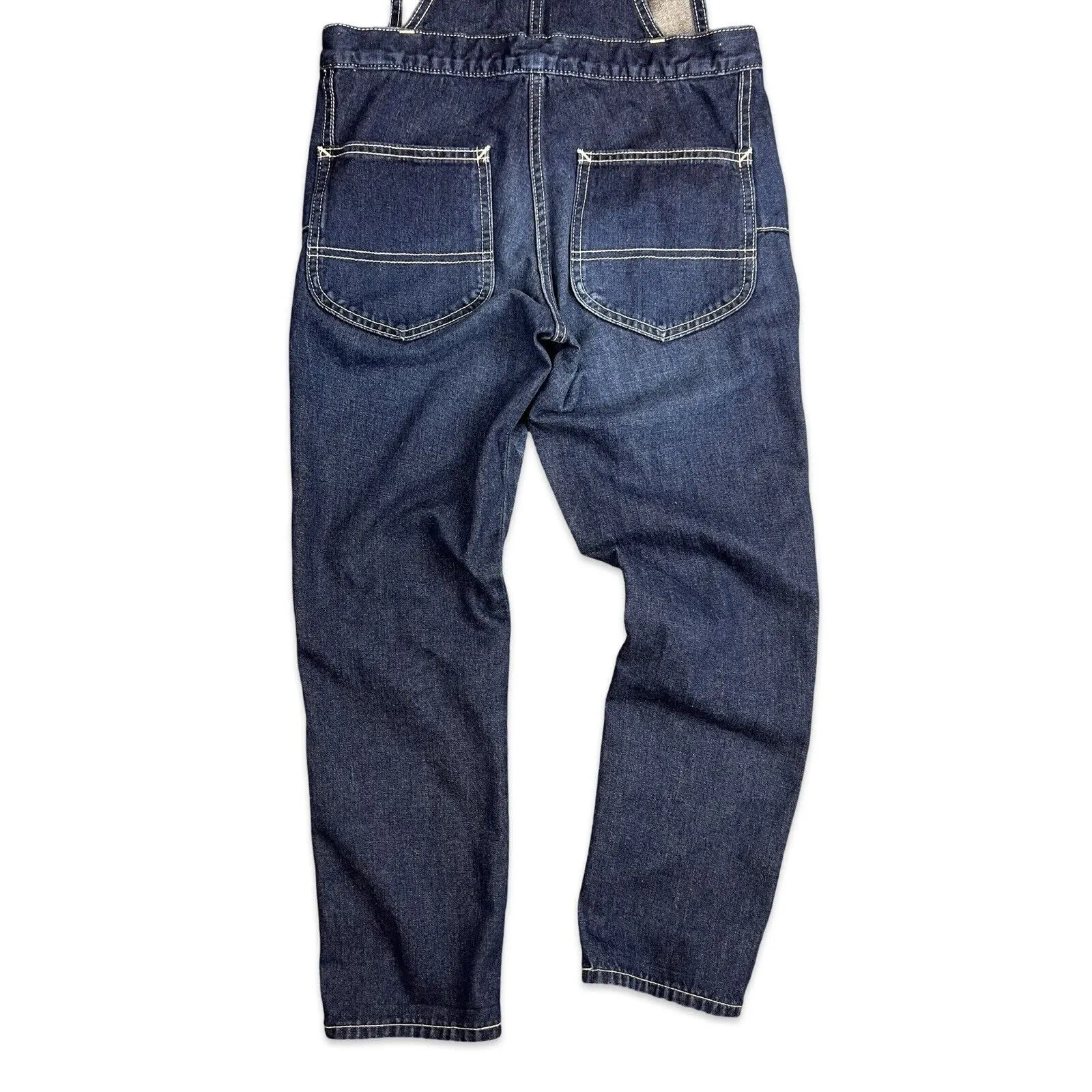 LEE UNION MADE VTG LADIES INDIGO DENIM DUNGAREES ROCKABILLY USA WORKWEAR 28W 28L