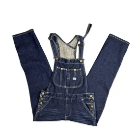 LEE UNION MADE VTG LADIES INDIGO DENIM DUNGAREES ROCKABILLY USA WORKWEAR 28W 28L