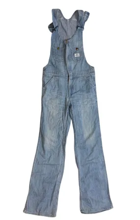 LEE WHIZIT UNION MADE SANFORIZED ZIP FRONT DENIM DUNGAREES BIB OVERALLS 30W 32L
