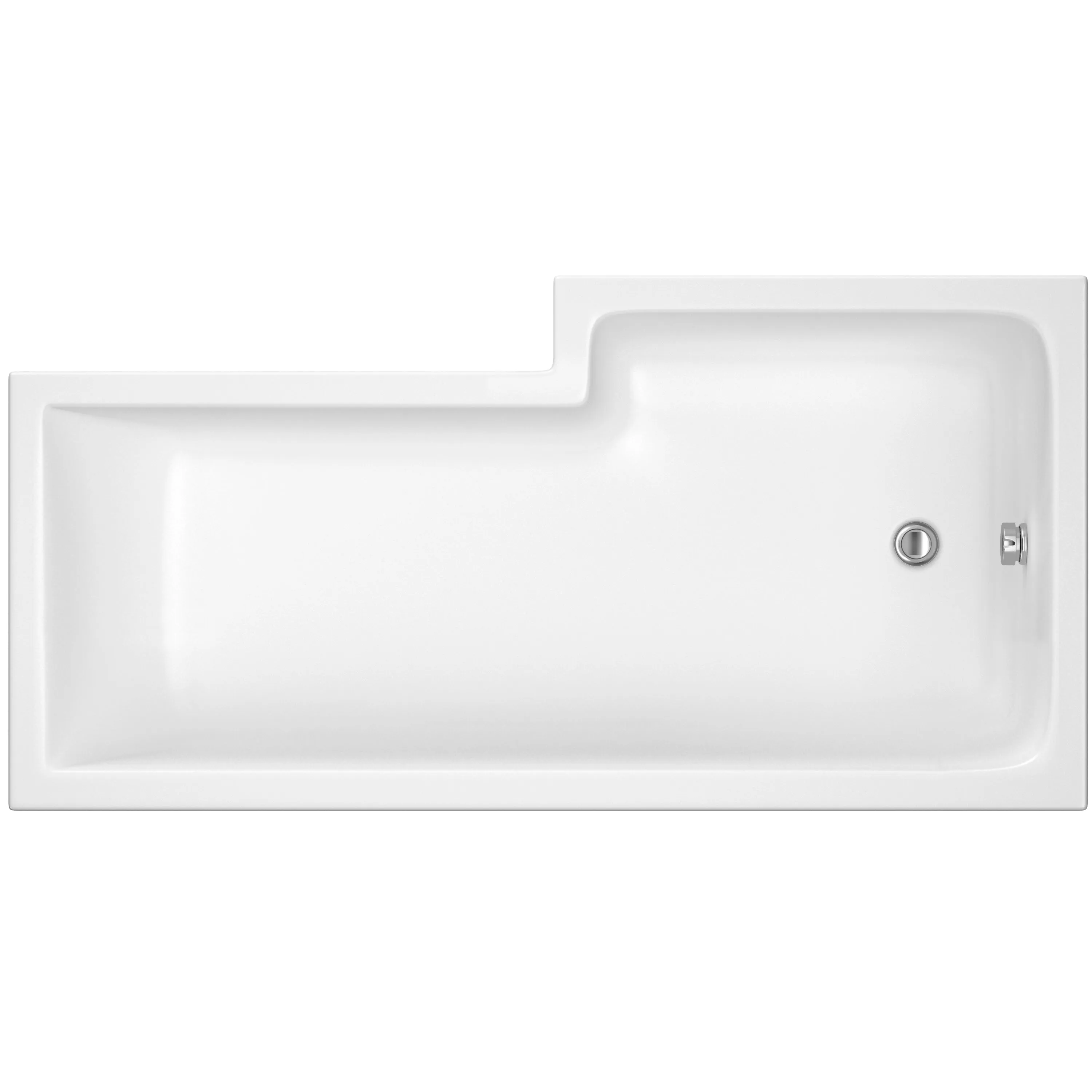 Left Hand Square Shower Bath - 1500mm