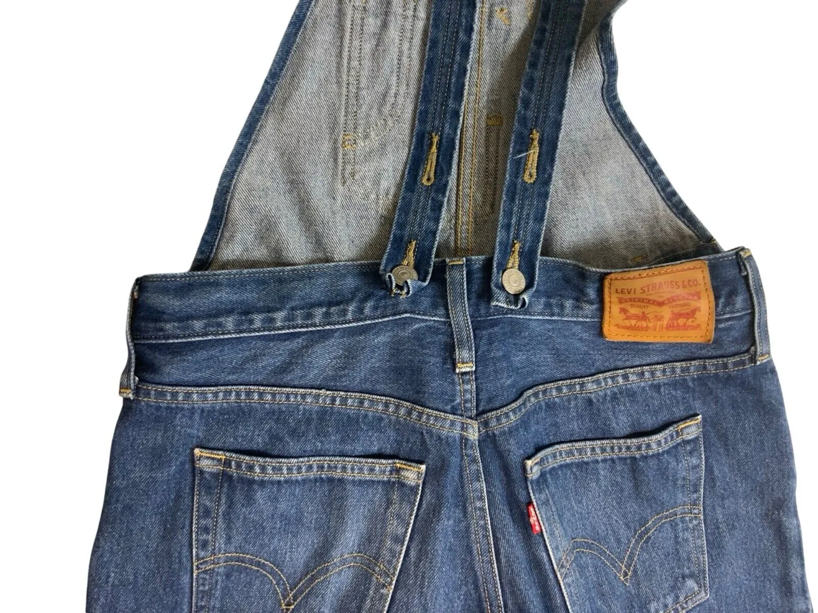 LEVIS RED TAB LOW-BACK SLIM FIT INDIGO DENIM DUNGAREES HEAVYWEIGHT 30’W 27”L