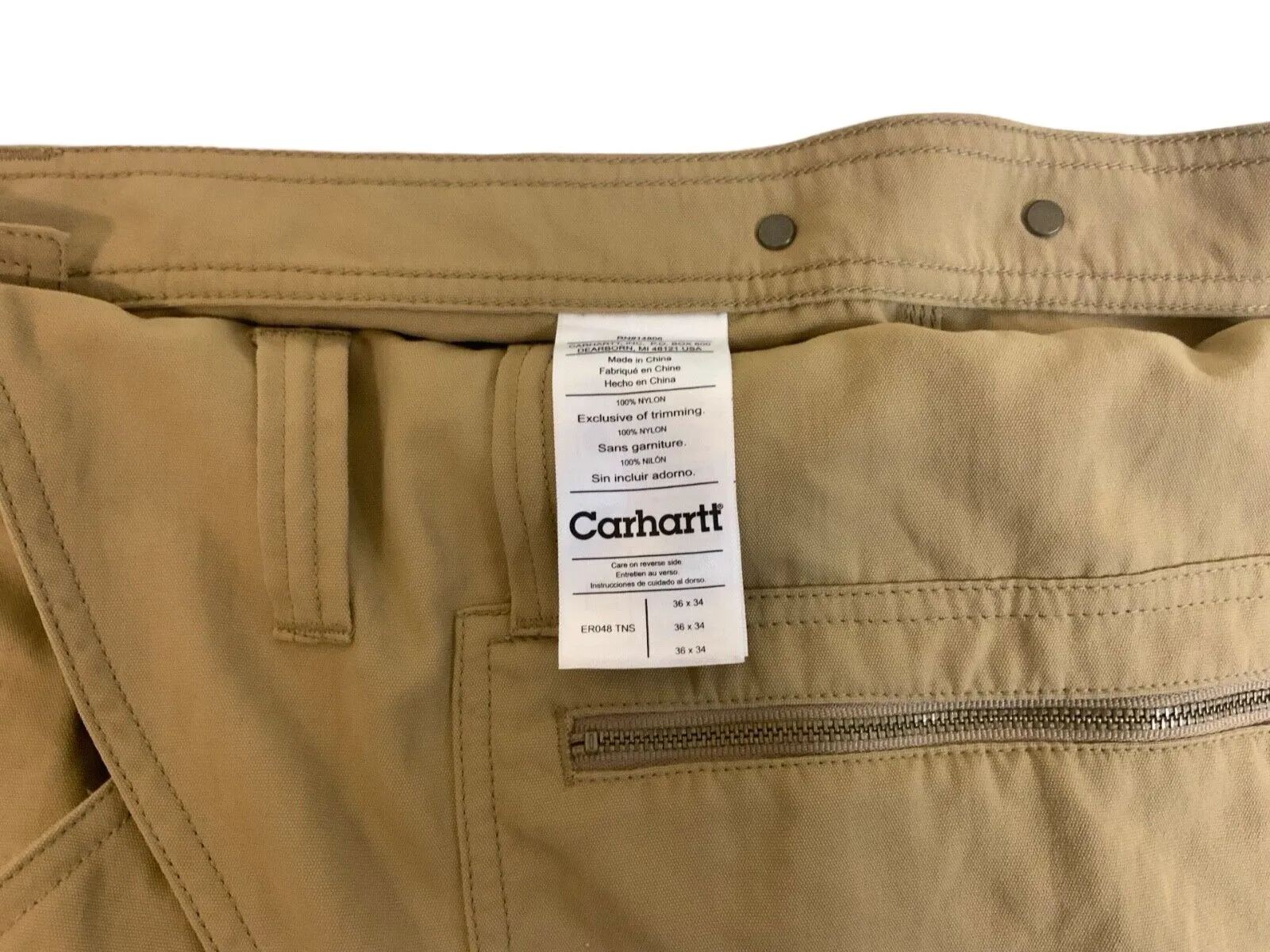NEW TAGGED CARHARTT ER048 TNS WORKWEAR DUNGAREES PROTECTIVE KNEES 36”W 34”L