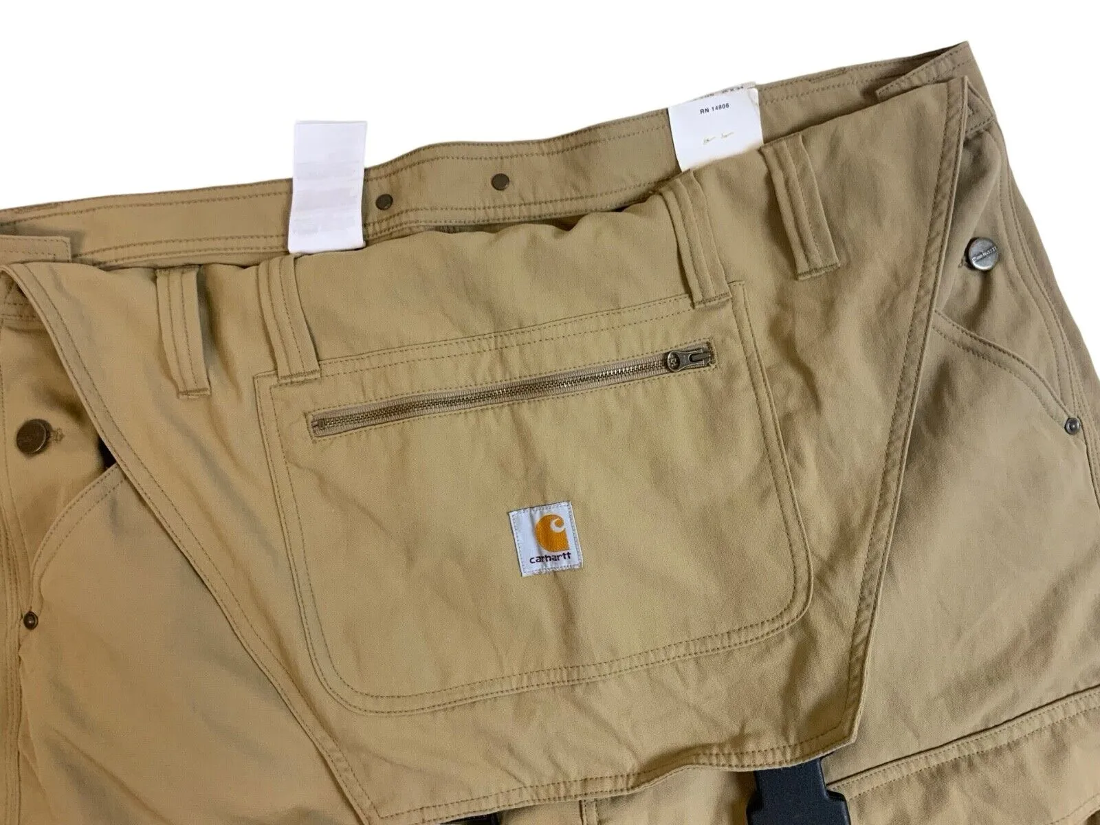 NEW TAGGED CARHARTT ER048 TNS WORKWEAR DUNGAREES PROTECTIVE KNEES 36”W 34”L