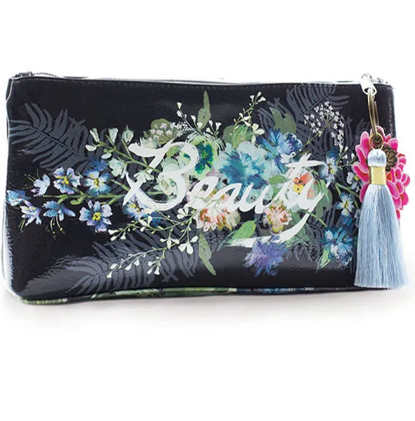 PAPAYA! Art Beauty Bouquet Accessory Pouch Clutch Makeup Bag (10" x 5")