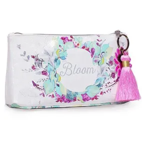 PAPAYA! Art Blooms Floral Theme Accessory Pouch Clutch Makeup Bag (10" x 5")