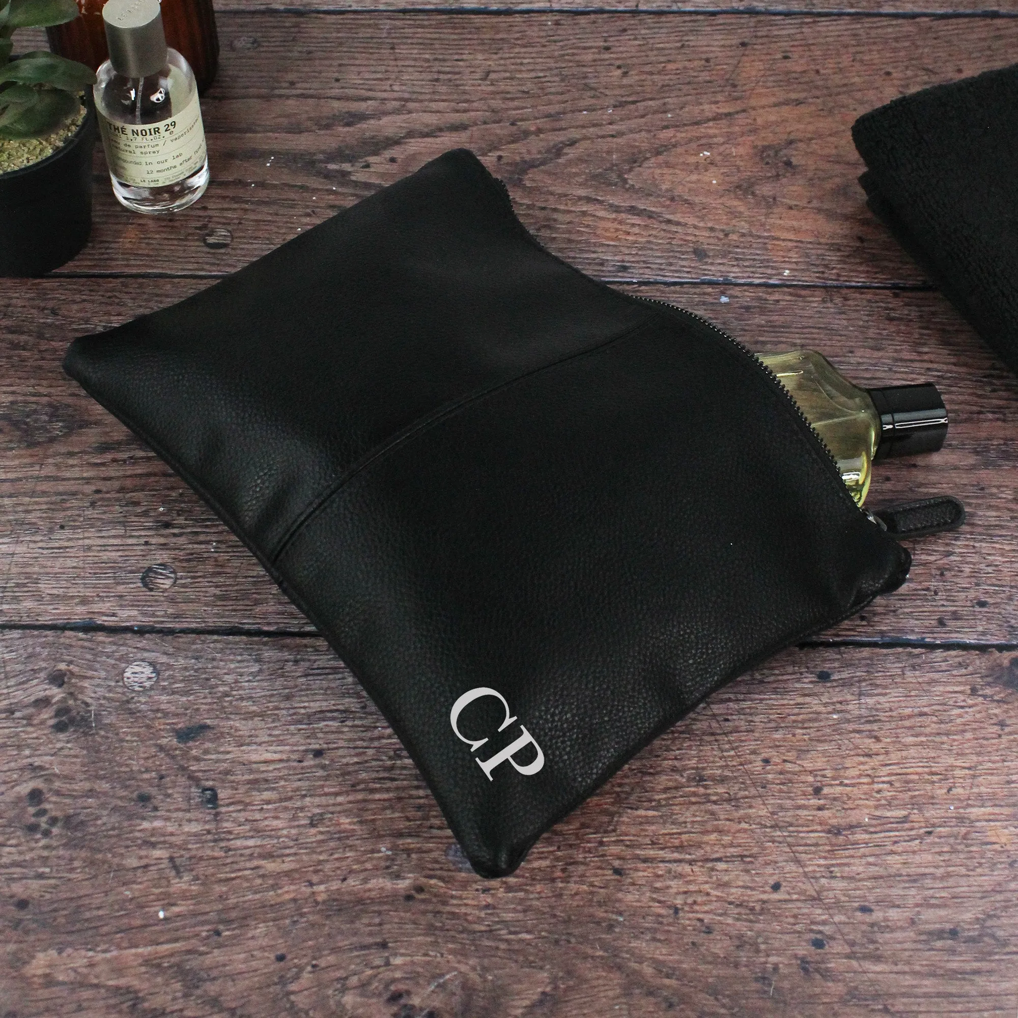 Personalised Men’s PU Leather Toiletry Bag