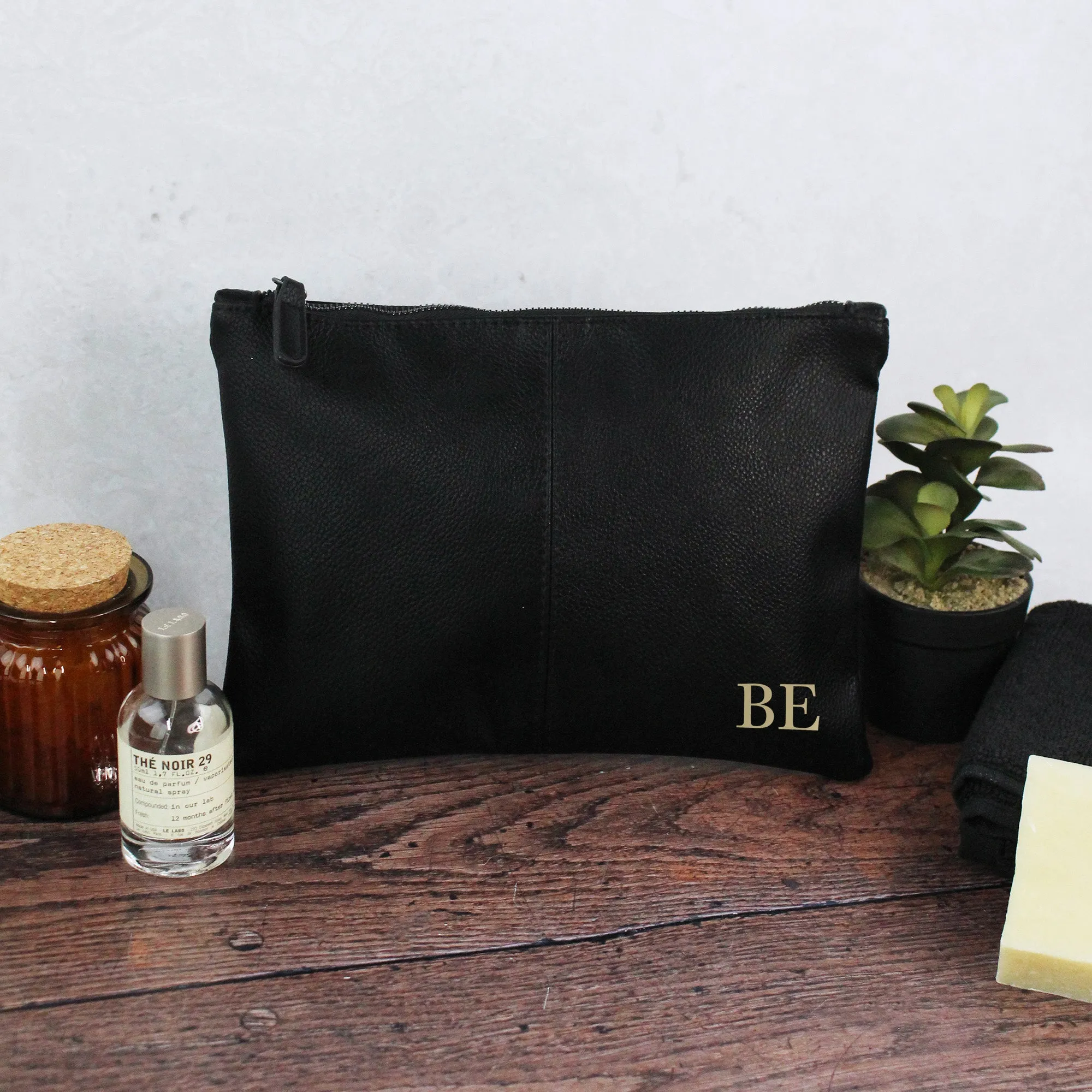 Personalised Men’s PU Leather Toiletry Bag