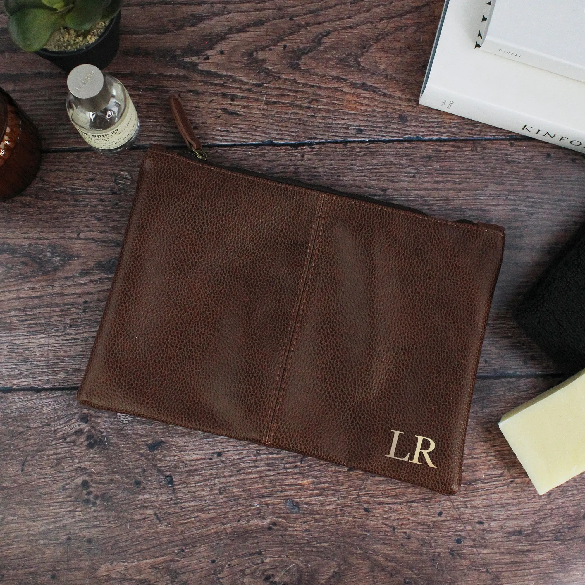 Personalised Men’s PU Leather Toiletry Bag